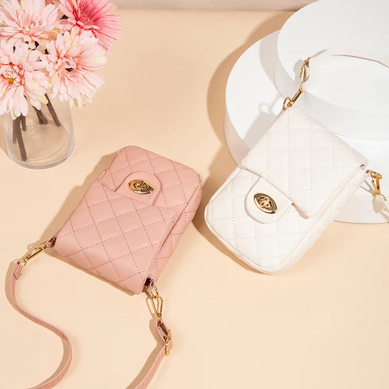 Mini Shoulder Bag with Rhombus Chain for Women