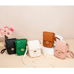 Mini Shoulder Bag with Rhombus Chain for Women