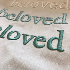 Gradient Text Tote Bag Canvas Casual Shoulder Bag