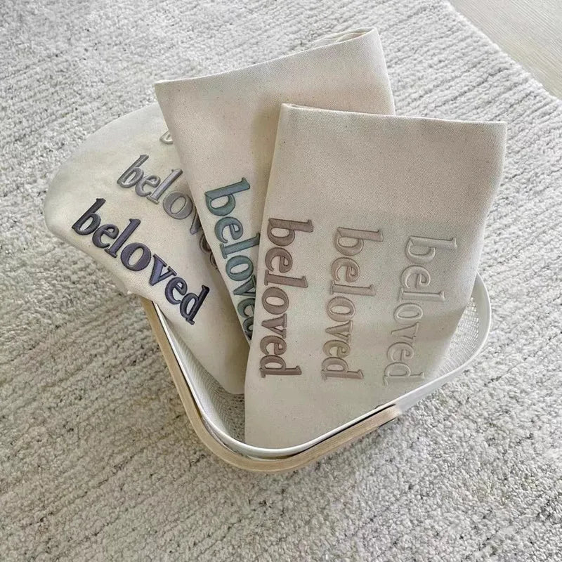 Gradient Text Tote Bag Canvas Casual Shoulder Bag