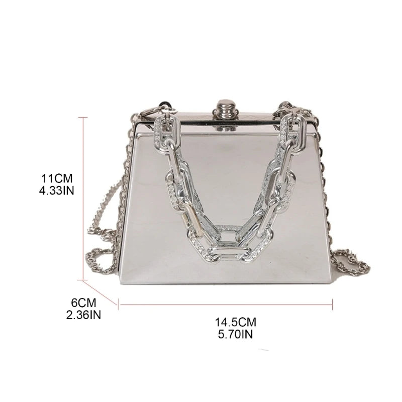 Women PVC Box Handbag Travel Beach Tote Crossbody Bag