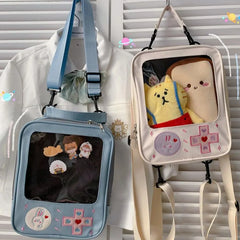 Clear PVC Women's Backpack Schoolbag Single Shoulder Bag