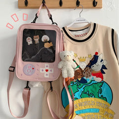 Clear PVC Women's Backpack Schoolbag Single Shoulder Bag