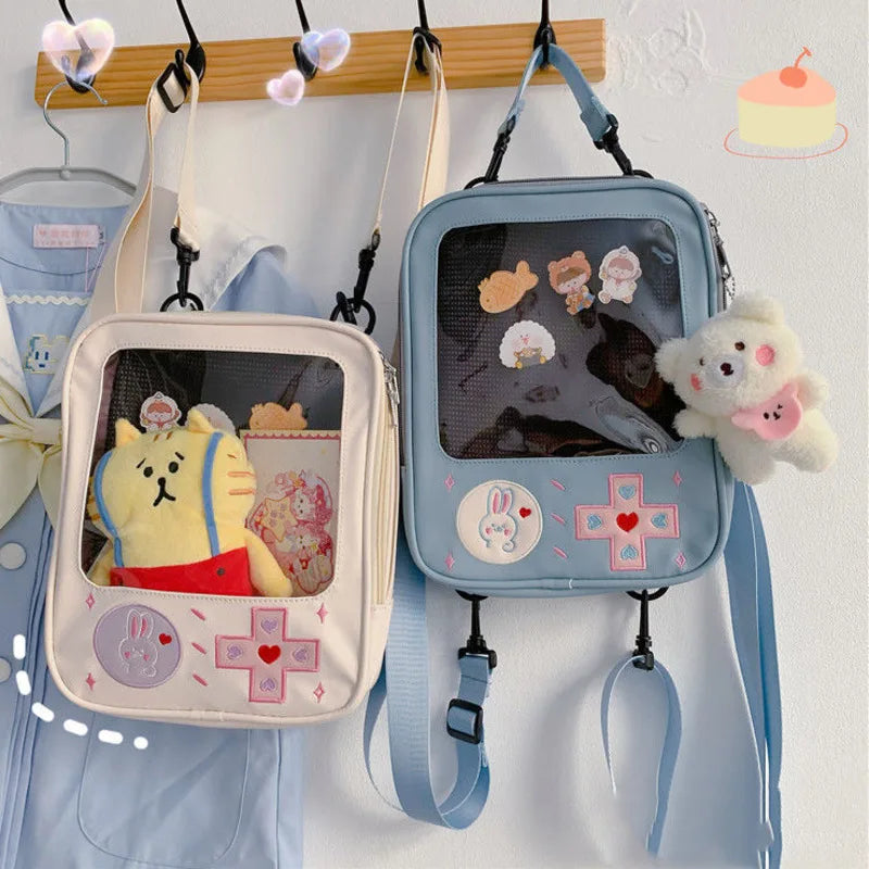 Clear PVC Women's Backpack Schoolbag Single Shoulder Bag