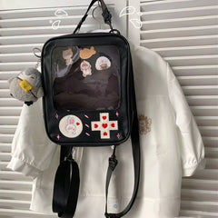 Clear PVC Women's Backpack Schoolbag Single Shoulder Bag