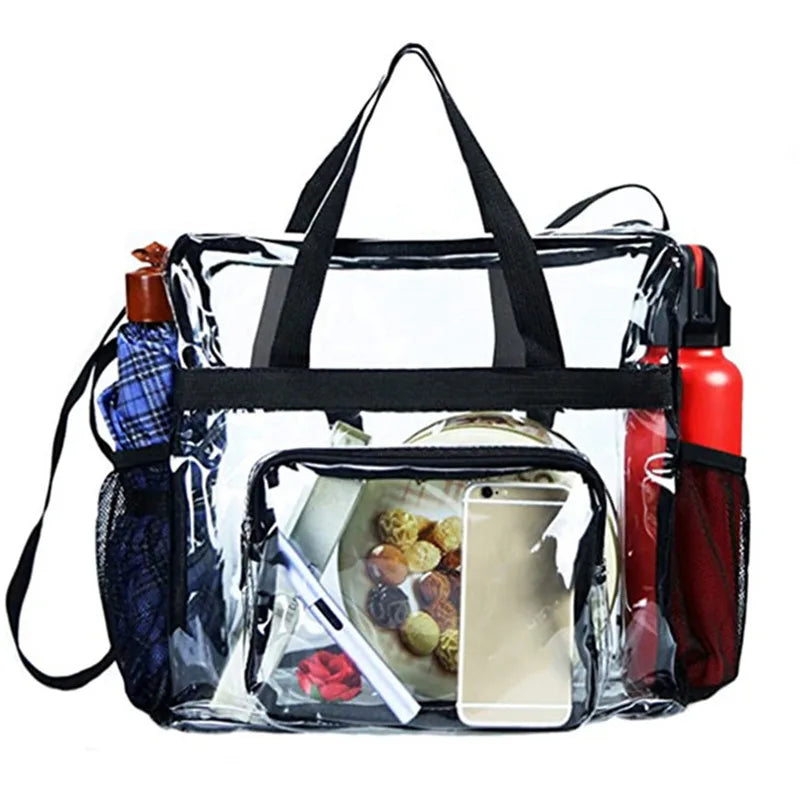 Transparent PVC Ladies Handbag Large Capacity Messenger Bag