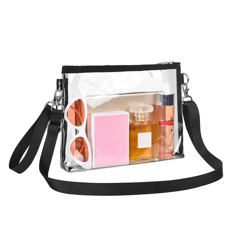 Transparent PVC Ladies Handbag Large Capacity Messenger Bag