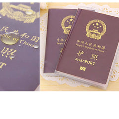 Transparent PVC Passport Cover Waterproof Travel Document Holder