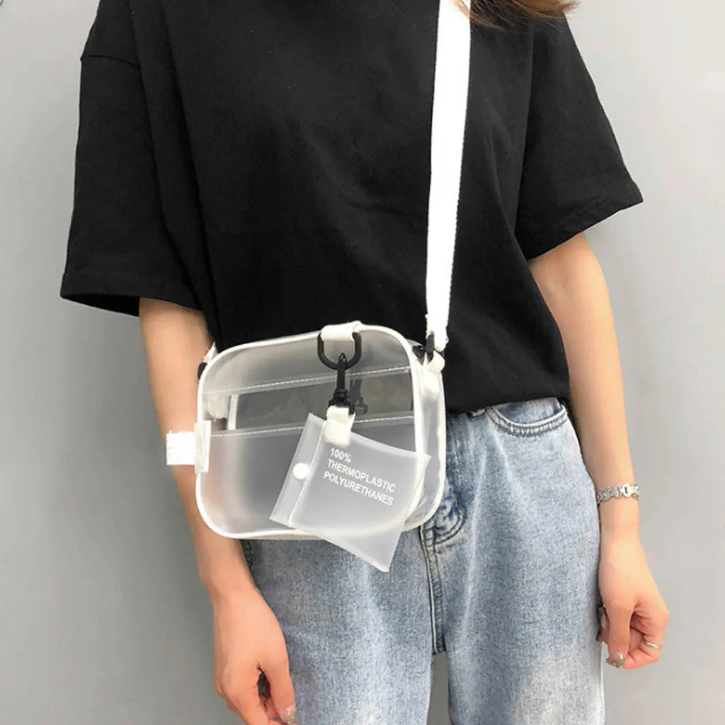 Clear Crossbody Bag PVC Transparent Jelly Handbag Small Phone Shoulder Bag