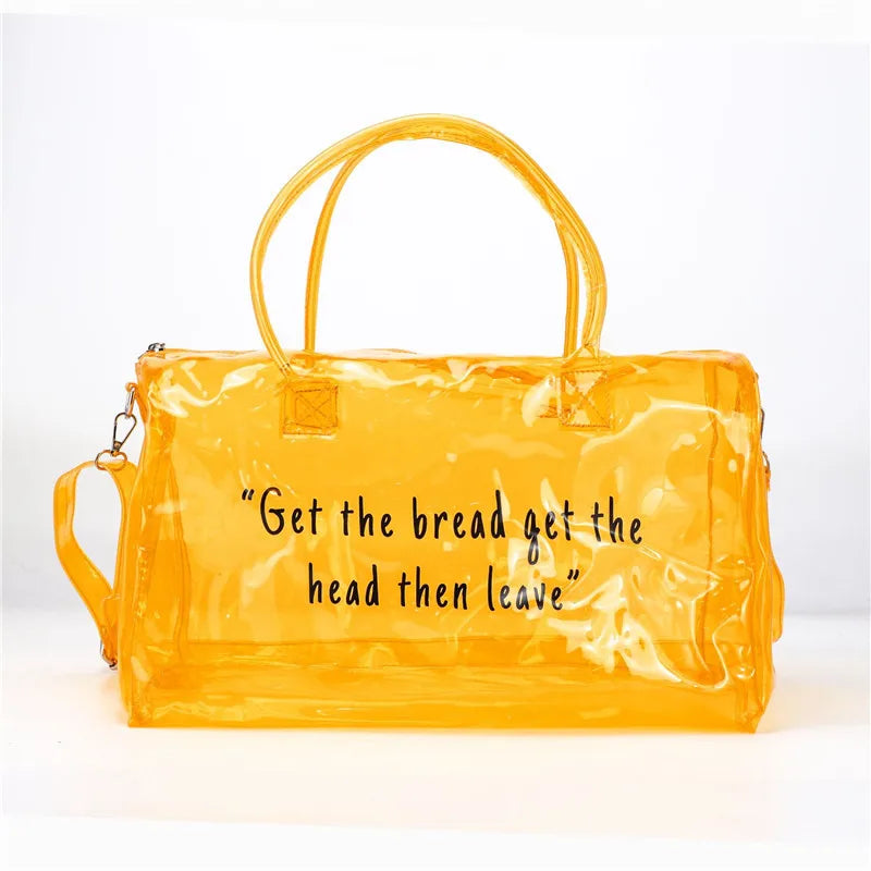 Waterproof Yoga Gym Bag Transparent PVC Outdoor Sports Fitness Handbag