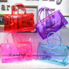 Waterproof Yoga Gym Bag Transparent PVC Outdoor Sports Fitness Handbag