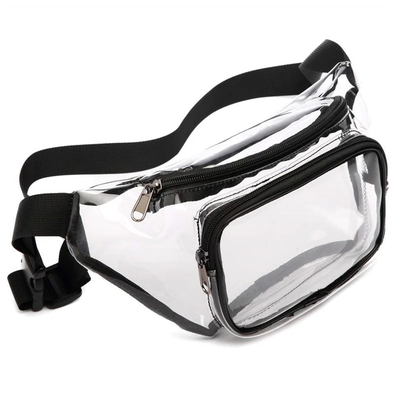 Transparent PVC Women Waist Fanny Pack Belt Bag Hip Bum Bag