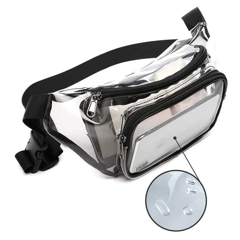 Transparent PVC Women Waist Fanny Pack Belt Bag Hip Bum Bag