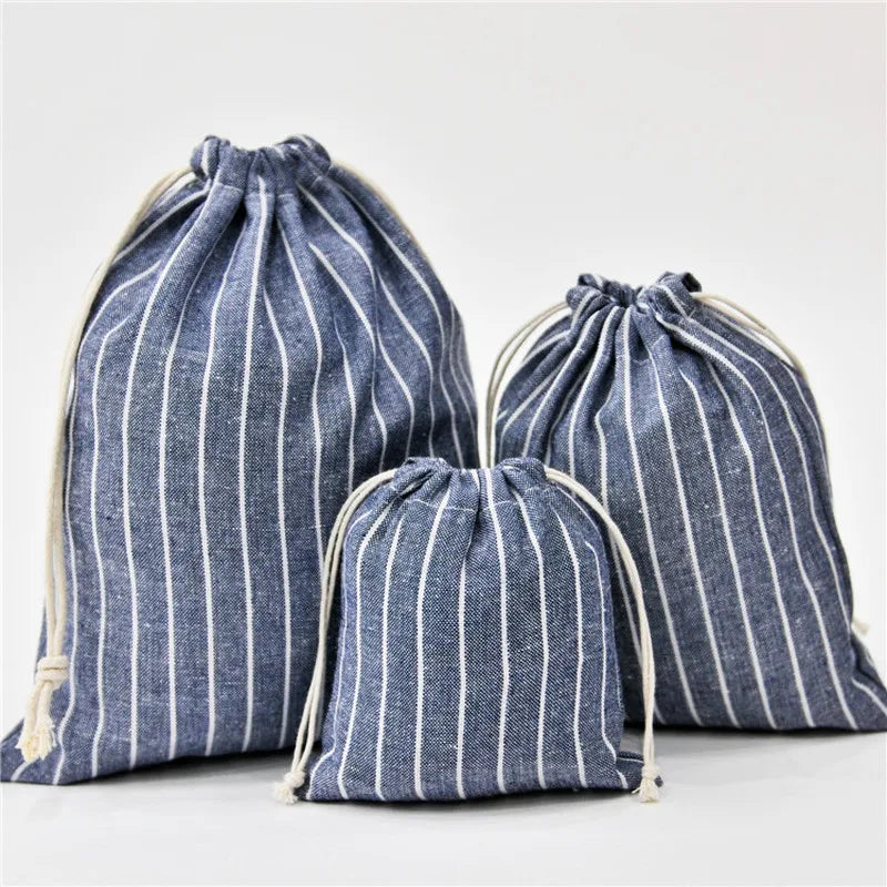 Cotton Drawstring Storage Bag for Cosmetics Towels Toiletries