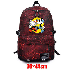 Cuphead Teenager Fabric Backpack Zipper Schoolbag Unisex Mochila