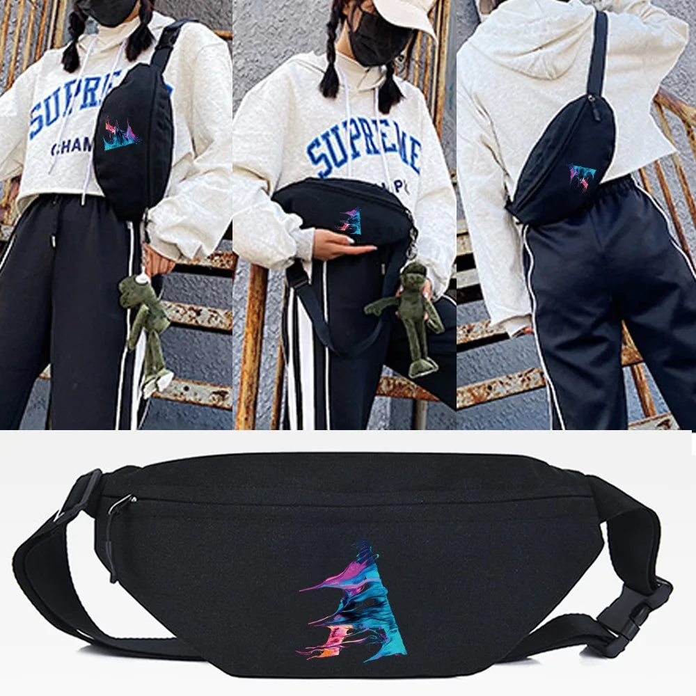 Print Waist Bags Women Men Crossbody Bag Shoulder Bag Casual Belt Pouch