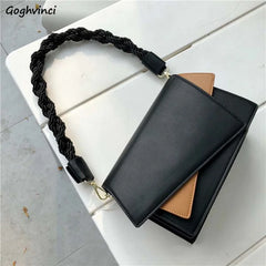 Panelled Shoulder Bag Vintage Envelope Cross-body PU Handbag