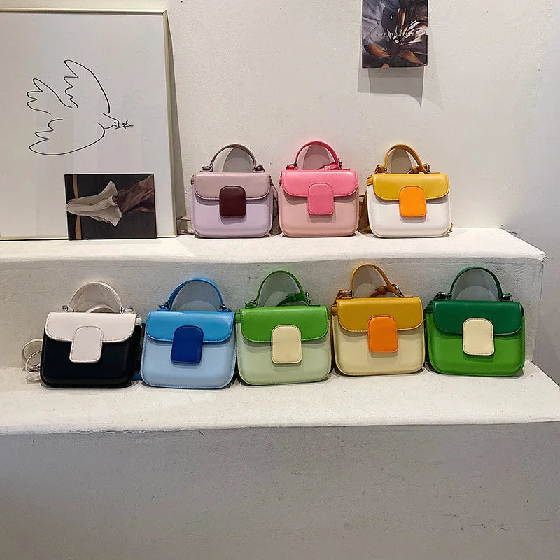 Panelled Pattern Shoulder Bags for Women Small Flap Handbags