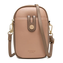 Panelled Small Crossbody Bag Soft Pu Leather Mini Shoulder Messenger Phone Bag