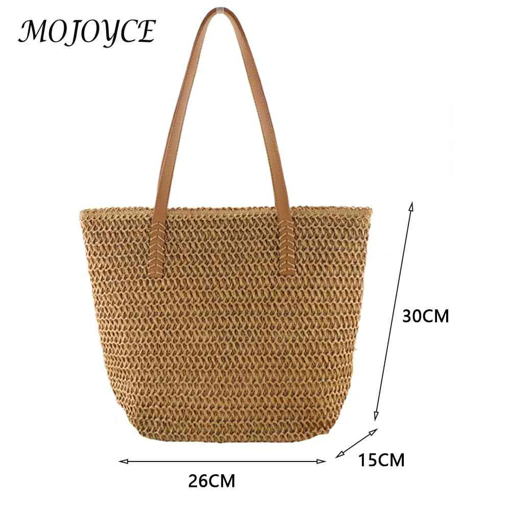 Paper Rope Women Handbags Large Capacity Top-handle Bag