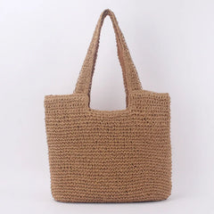 Large Capacity Shoulder Bag Straw-Weaving Tote