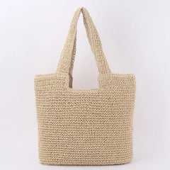 Large Capacity Shoulder Bag Straw-Weaving Tote