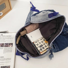 Patchwork Women Backpack Large Capacity Travel Bag Schoolbag for Teenage Girls