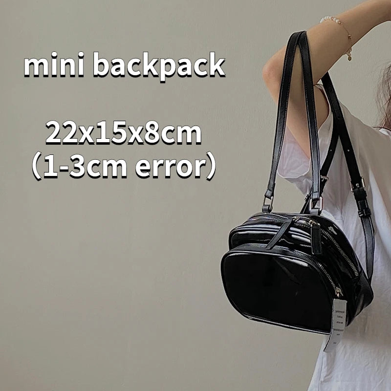 Mini Backpack Women's Shoulder Bags Solid Student Tote Handbag