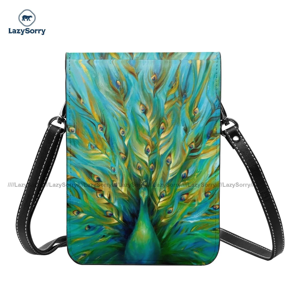 Peacock Shoulder Bag Streetwear Leather Mobile Phone Bag