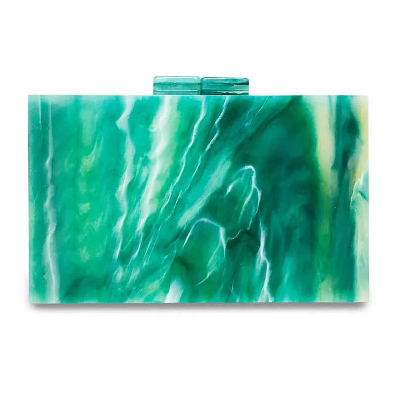 Green Acrylic Clasp Chain Shoulder Bag