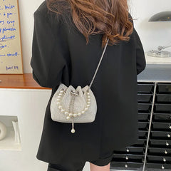 Pearl Handbag Bucket Bag Women's