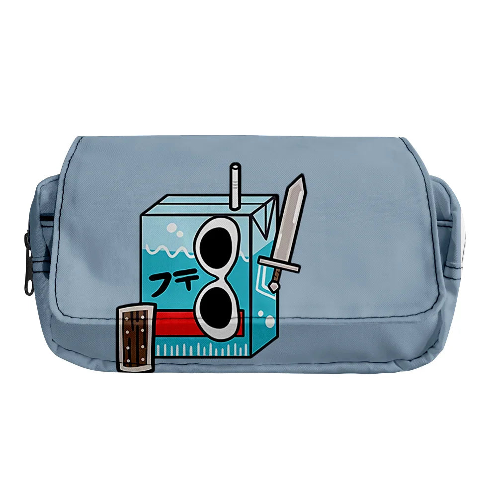 Georgenotfound Double-Layer Pencil Box Large Tote Milk Bag Student Pencil Box