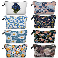 Travel Portable Toiletry Bag Women's Cosmetic Bag Floral Makeup Organizer