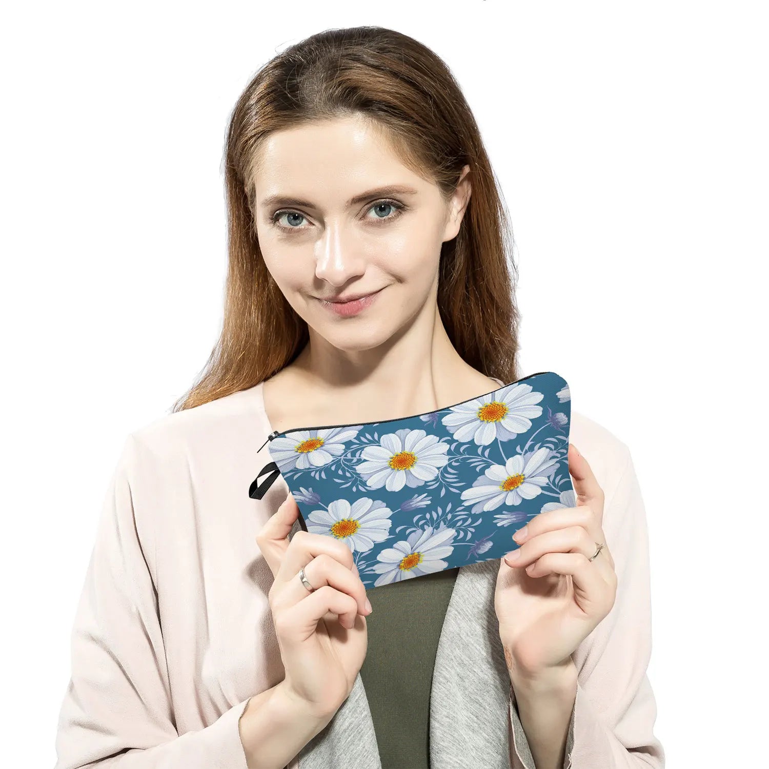 Travel Portable Toiletry Bag Women's Cosmetic Bag Floral Makeup Organizer