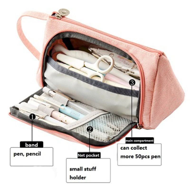 Multifunctional Pencil Bag Cosmetic Storage High Capacity