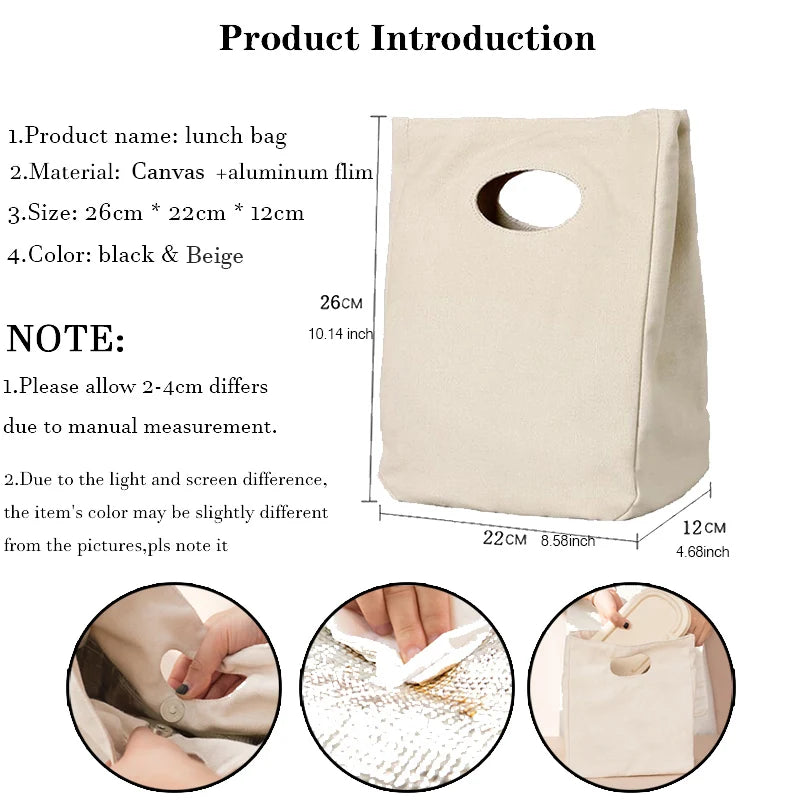 DIY Cooler Lunch Box Insulated Bento Bag Women Kids