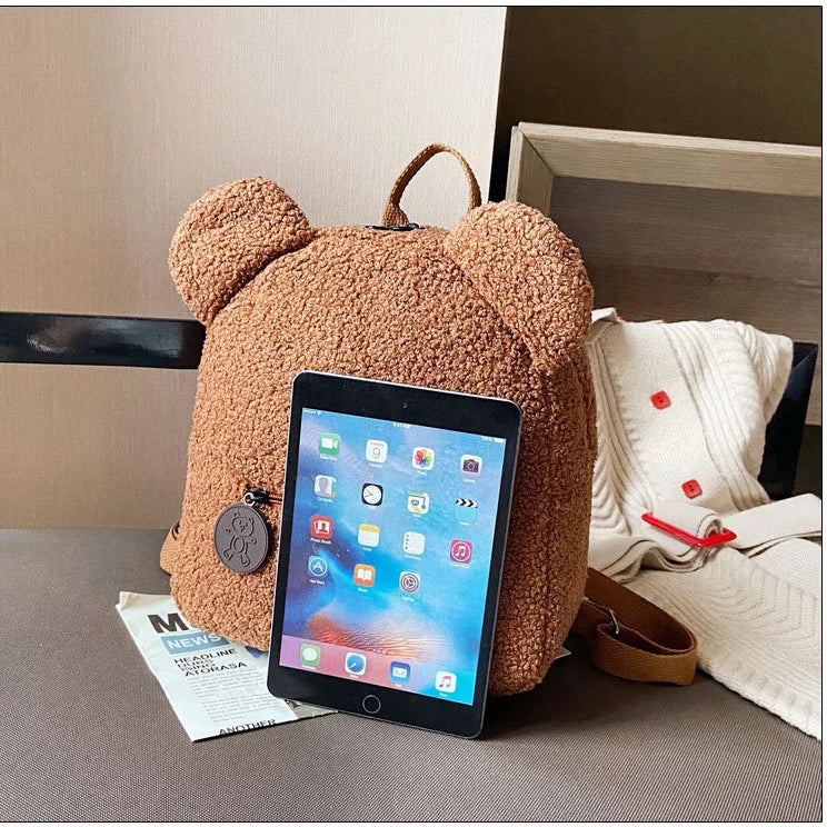 Personalised Name Plush Bear Shoulder Bag for Kids