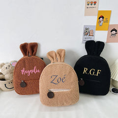 Personalised Name Embroidered Initial Backpack Bear Shaped Shoulder Bag