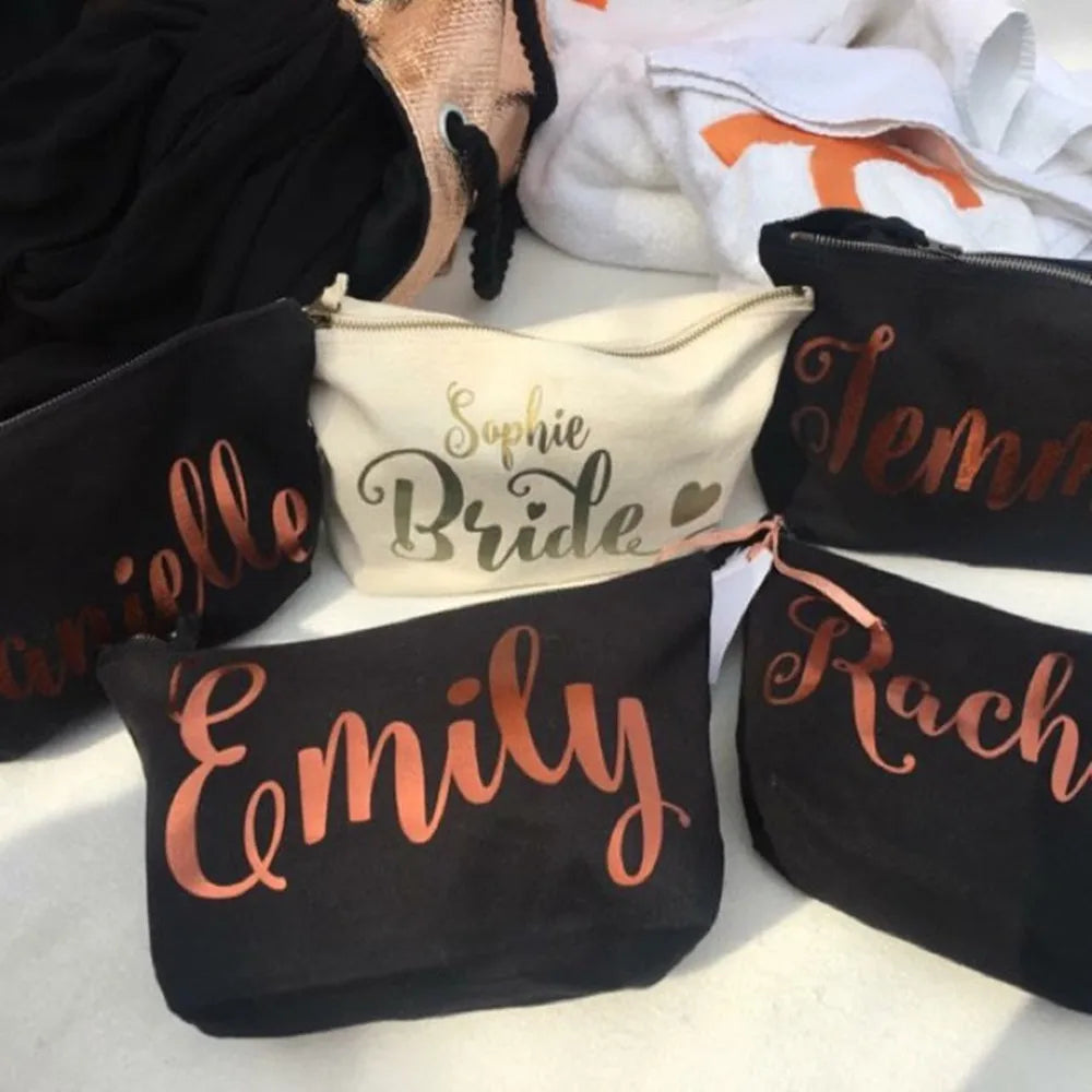 Personalised Foil Wedding Cosmetic Make Up Bag - Mother of Bride Gift