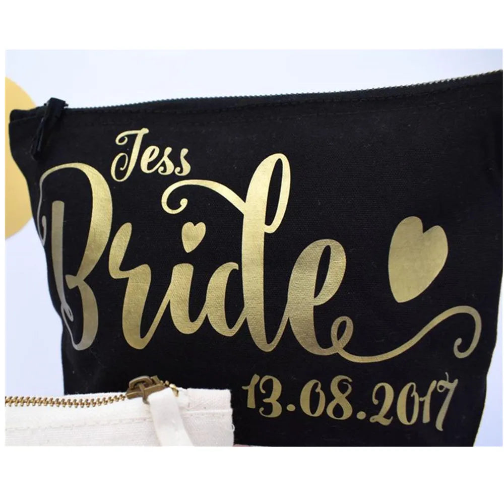 Personalised Foil Wedding Cosmetic Make Up Bag - Mother of Bride Gift