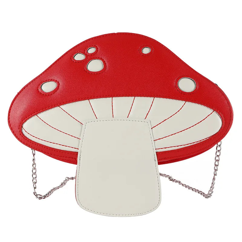 Funny Cartoon Pu Mushroom Messenger Bag Chain Shoulder Bag