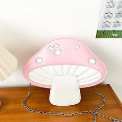 Funny Cartoon Pu Mushroom Shape Messenger Chain Shoulder Bag