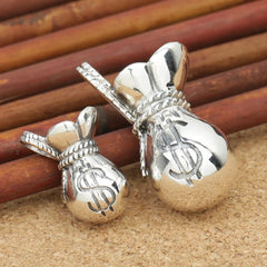 Thai Silver Vintage Pendant 925 Sterling Silver Lucky Money Bag