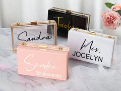 Personalized Acrylic Clutch Purse for Bridesmaids
