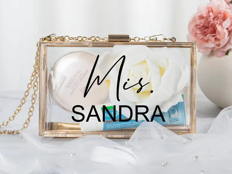 Personalized Acrylic Clutch Purse for Bridesmaids