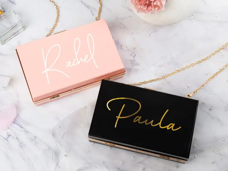 Personalized Acrylic Clutch Purse for Bridesmaids