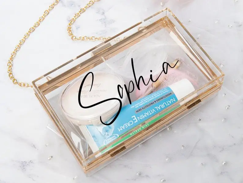 Personalized Acrylic Clutch Purse for Bridesmaids