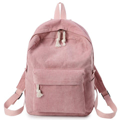 Personalized Corduroy Backpacks - Embroidered - Navy/Khaki/Gary - Large