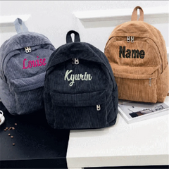 Personalized Corduroy/Khaki Gary Student Backpack Embroidered Name