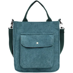 Personalized Corduroy Shoulder Bag with Monogram, Handbag for Shopping